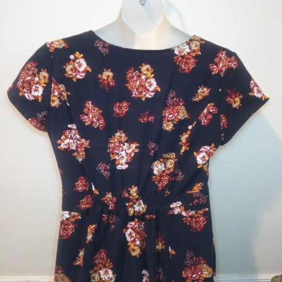 Modcloth Sentimental Special Retro 1940's Style Navy & Nutmeg Floral Dress - Picture 10 of 15